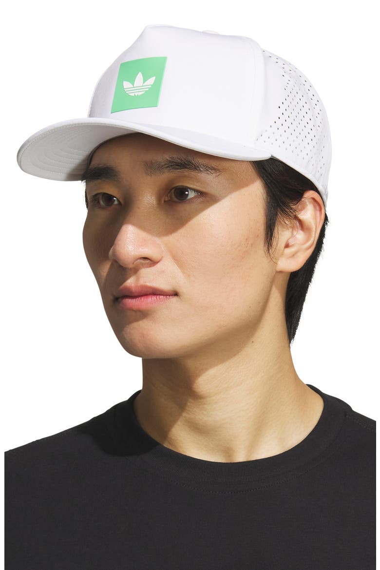 Floatie Trefoil Baseball Cap, Alternate, color, WHITE/ SCREAMING GREEN