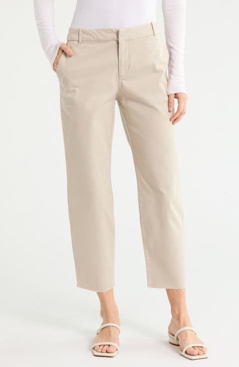 Raw Edge Crop Chino Pants