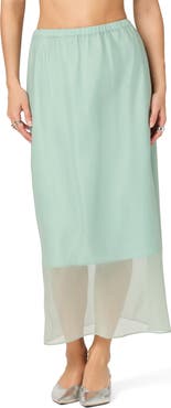 ASTR the Label Keyara Sheer Overlay Midi Skirt