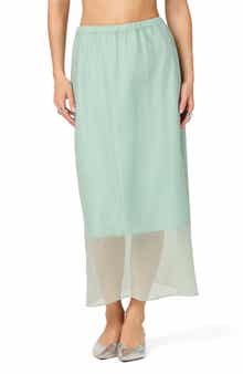 Keyara Sheer Overlay Midi Skirt