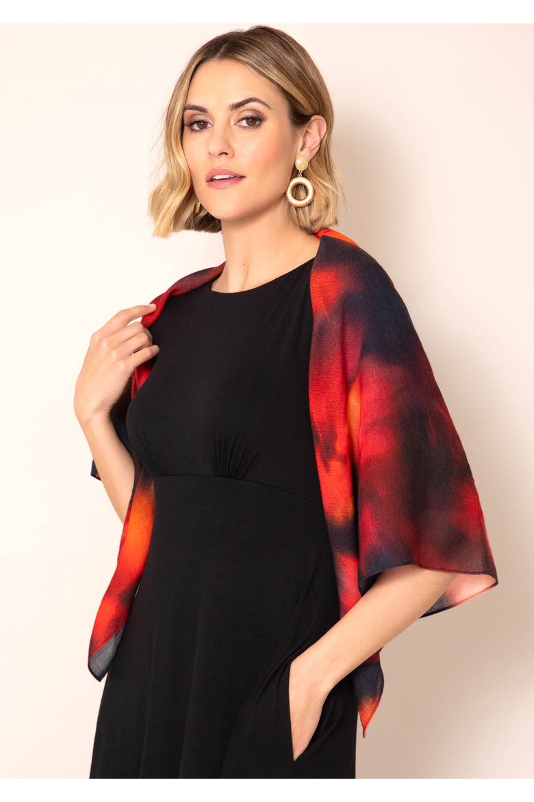 Minerva Silk Wool Scarf, Alternate, color, Midnight Ember
