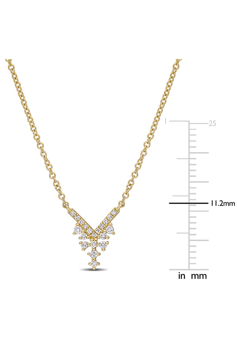 Diamond V-Bar Necklace 14k Yellow Gold, Alternate, color, Yellow Gold