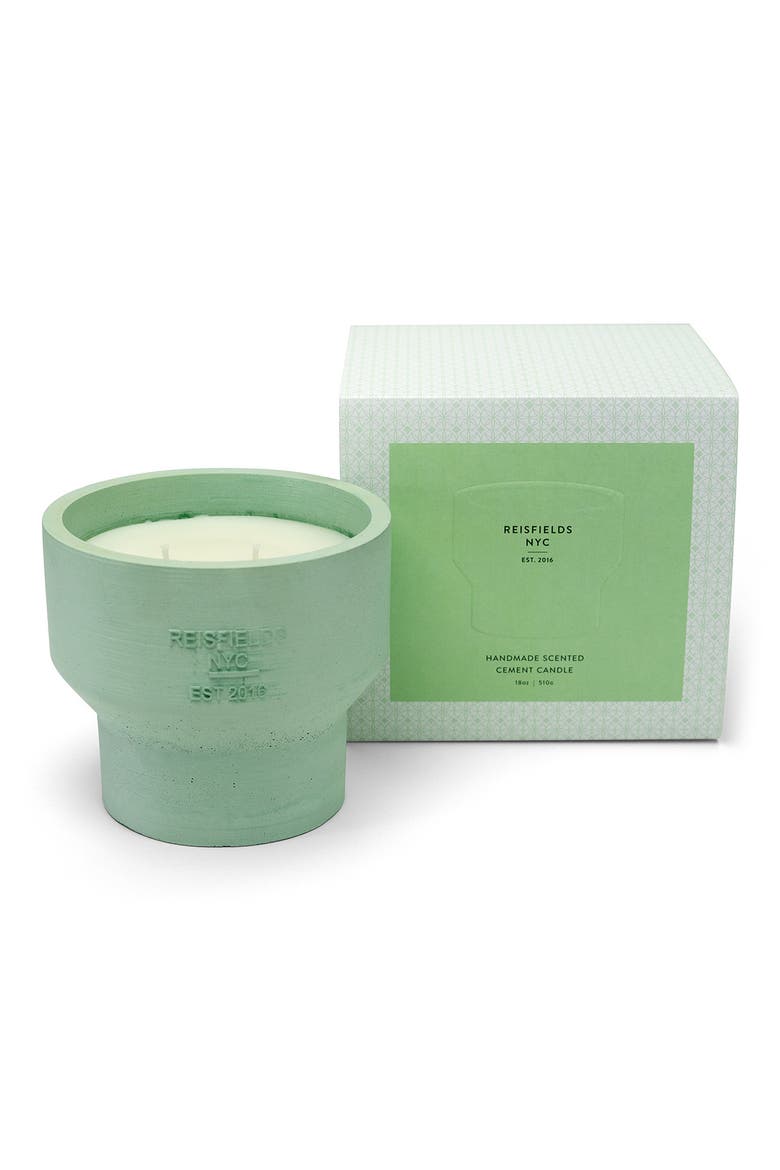 Cement Collection Scented Candle, Main, color, MINT
