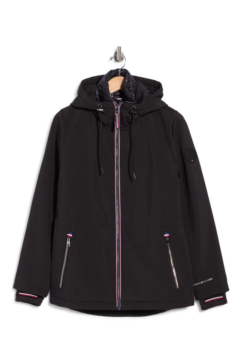 Zip Front Bib Inset Anorak, Alternate, color, BLACK