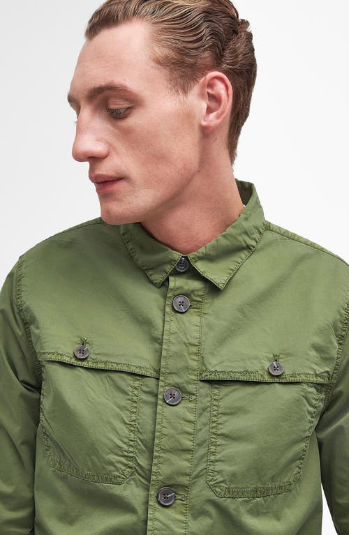Barbour Sidlaw Stretch Cotton Overshirt In Green