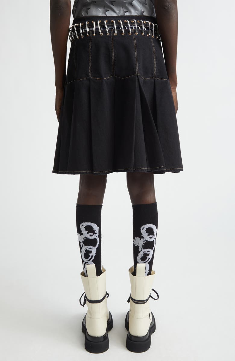 Chopova Lowena Bevo Carabiner Denim Skirt, Alternate, color, Black