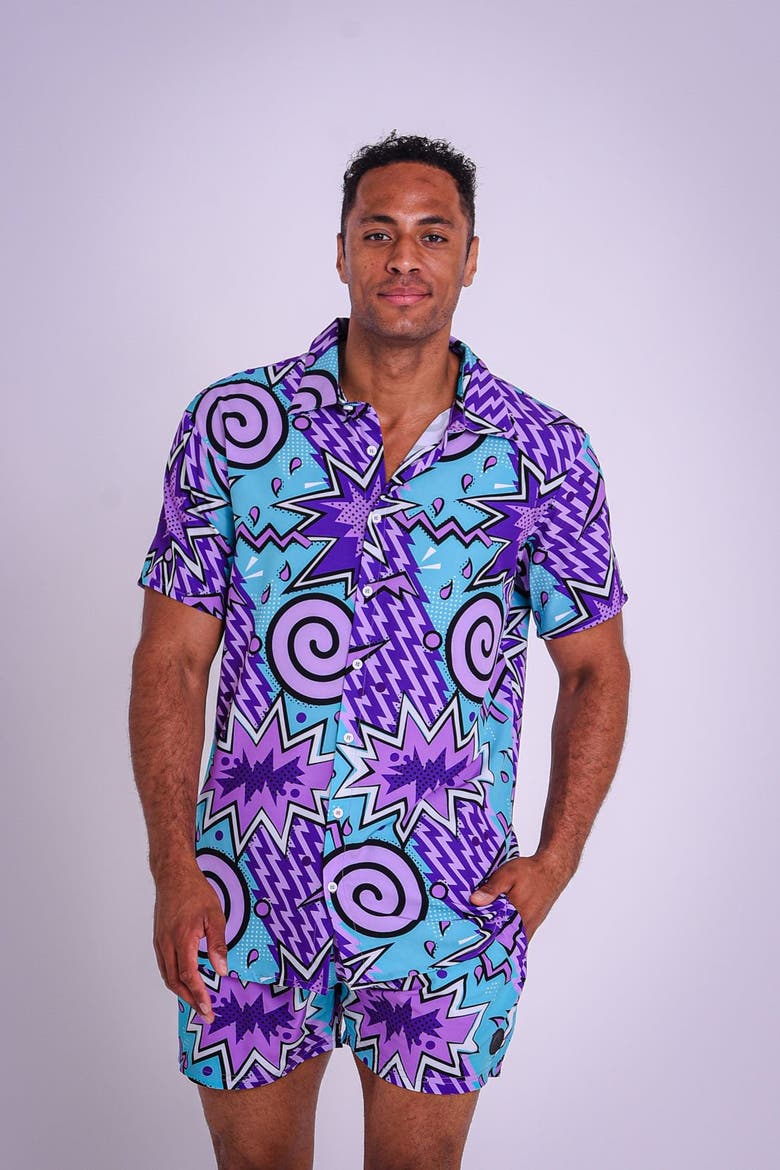 Fresh Prince Men's Short Sleeve Shirt, Alternate, color, Open Miscellaneous