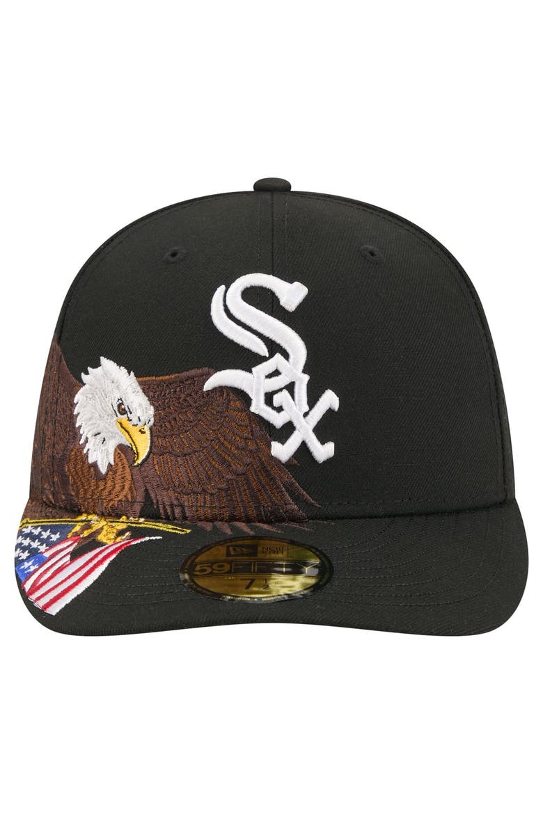 Men's New Era Black Chicago White Sox Americana Bald Eagle Pre-Curved 59FIFTY Fitted Hat, Alternate, color, Black