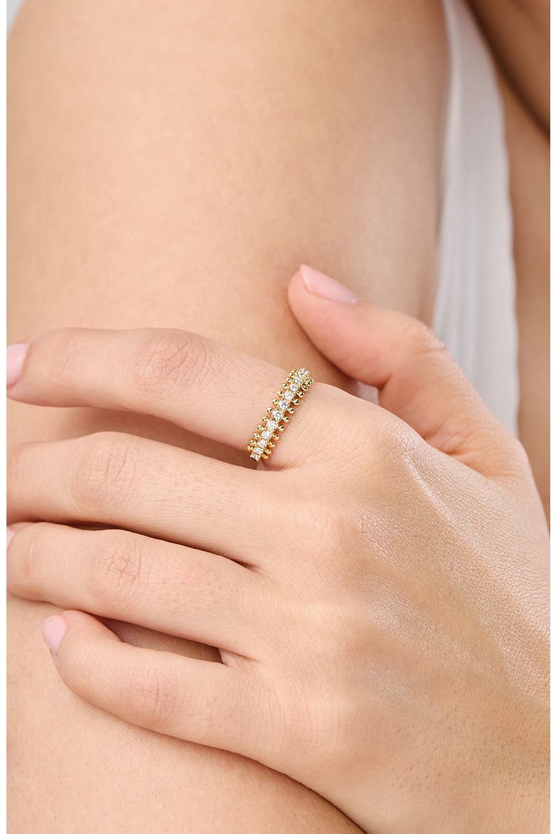 18K Gold Florentine Natural Diamond Stackable Ring, Alternate, color, 18K YELLOW GOLD