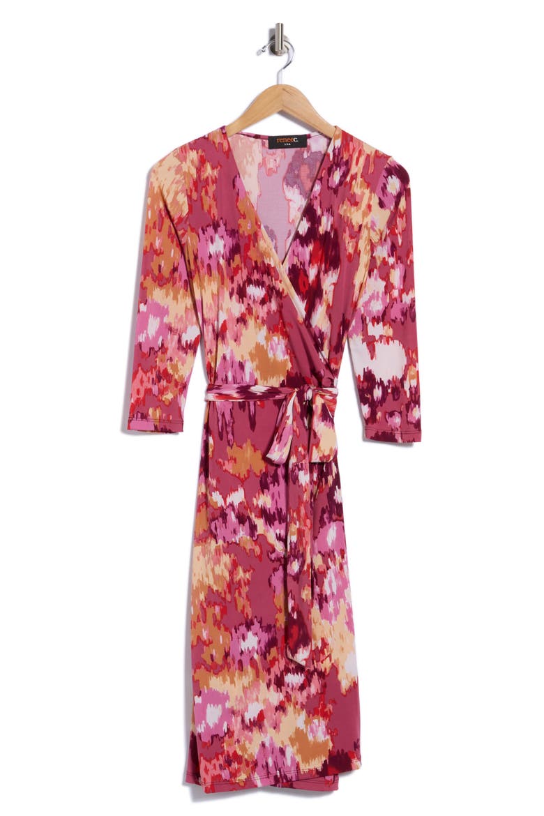 Jersey Wrap Dress, Alternate, color, SIENNA