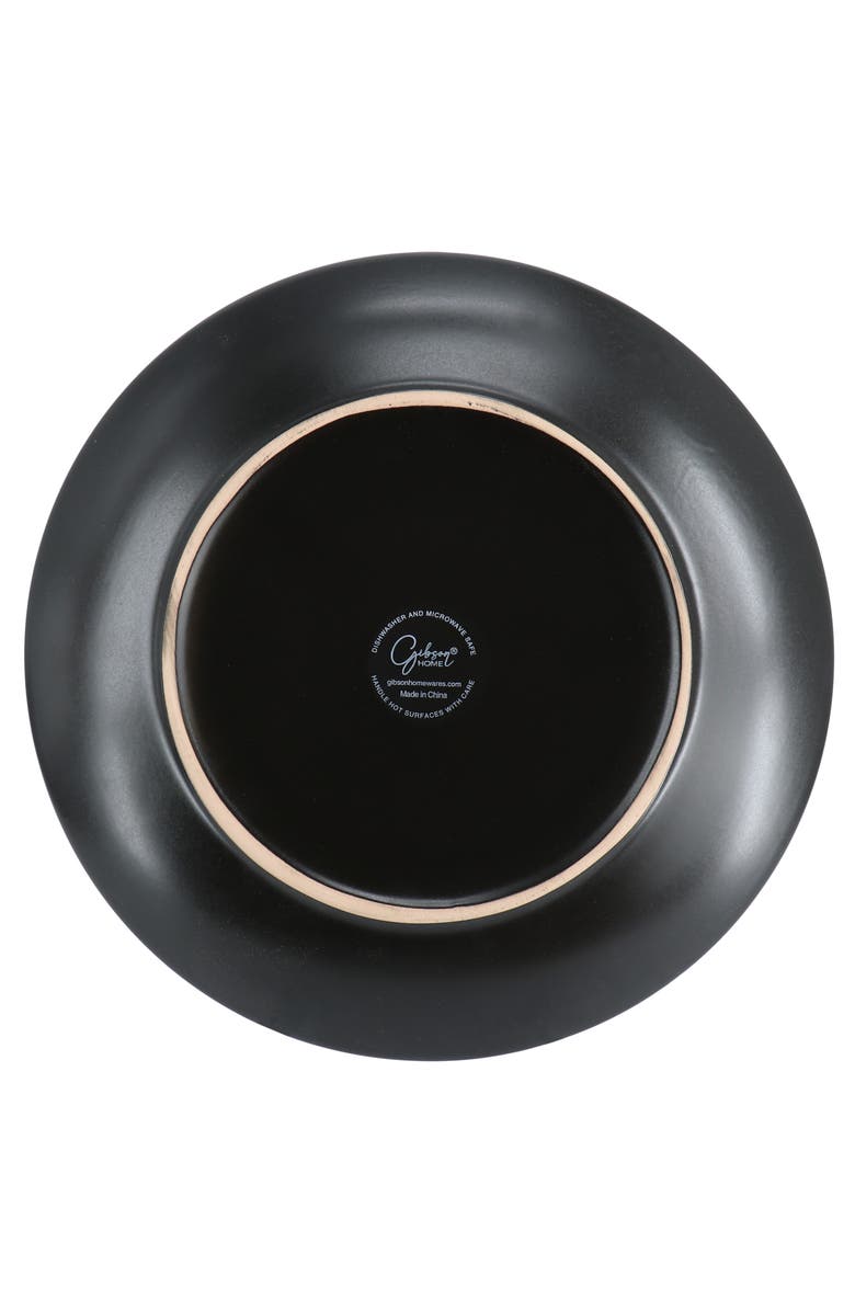 Gibson Home Everyday Plus 12 Piece Round Stoneware Dinnerware Set, Alternate, color, Black