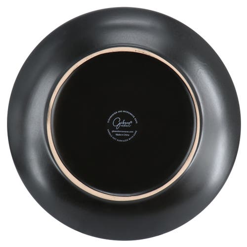 Gibson Home Everyday Plus 12 Piece Round Stoneware Dinnerware Set In Black