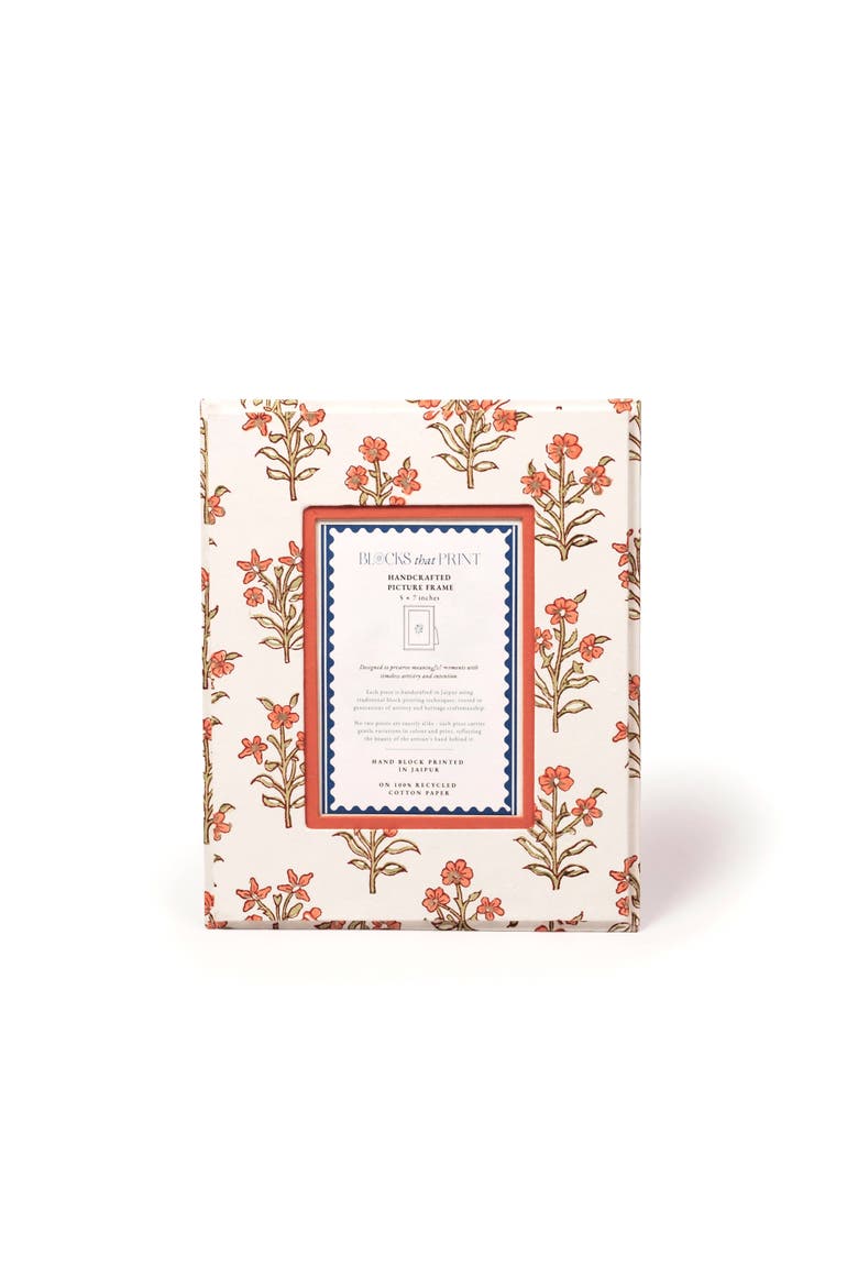 Block Print Photo Frame Leela, Alternate, color, Apricot