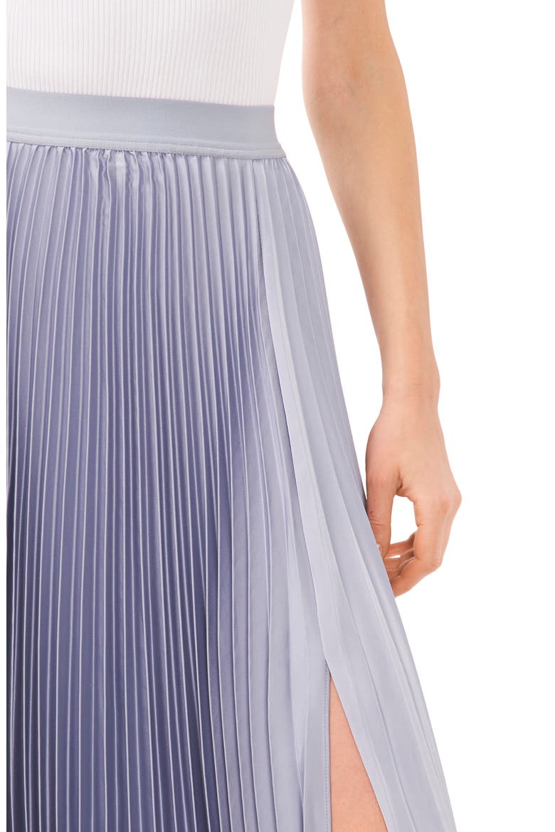 Pleated Slit Hem Midi Skirt, Alternate, color, SLATE BLUE