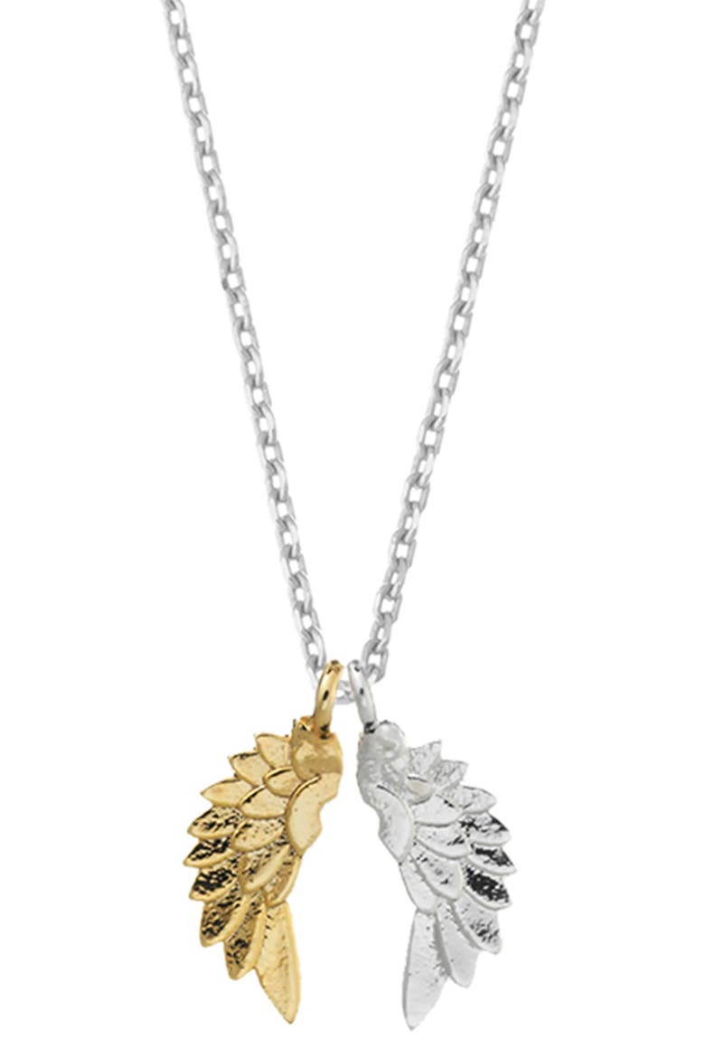 She Believed She Could Wings Necklace, Main, color, SILVER/ GOLD