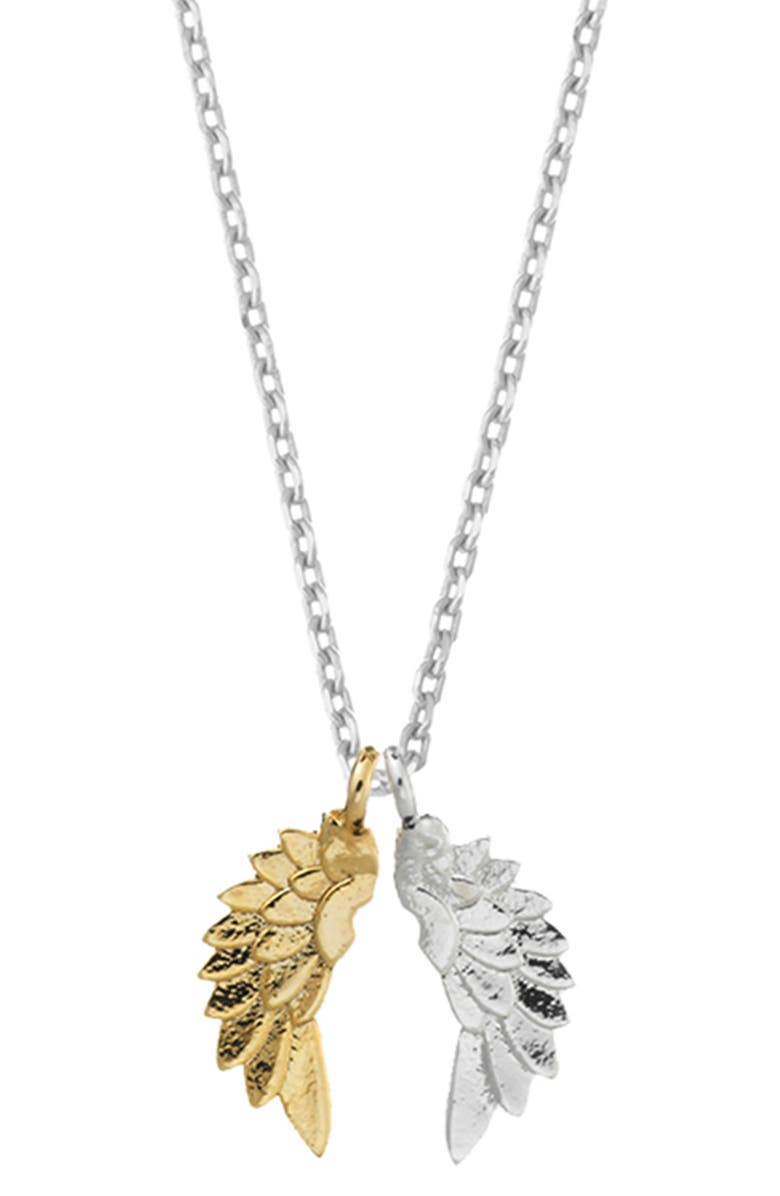 Estella Bartlett She Believed She Could Wings Necklace, Main, color, Silver/ Gold