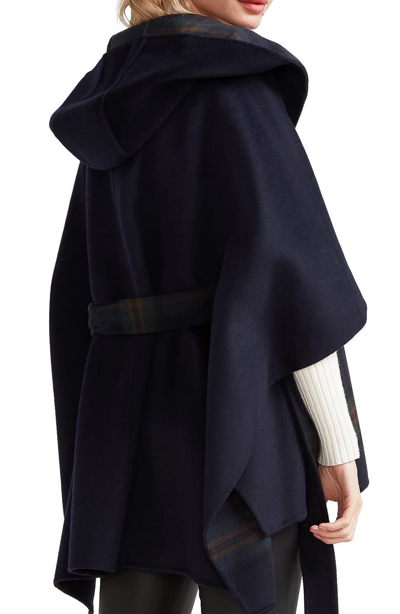 Belle & Bloom Jackson Landing Plaid Wool Blend Cape, Alternate, color,