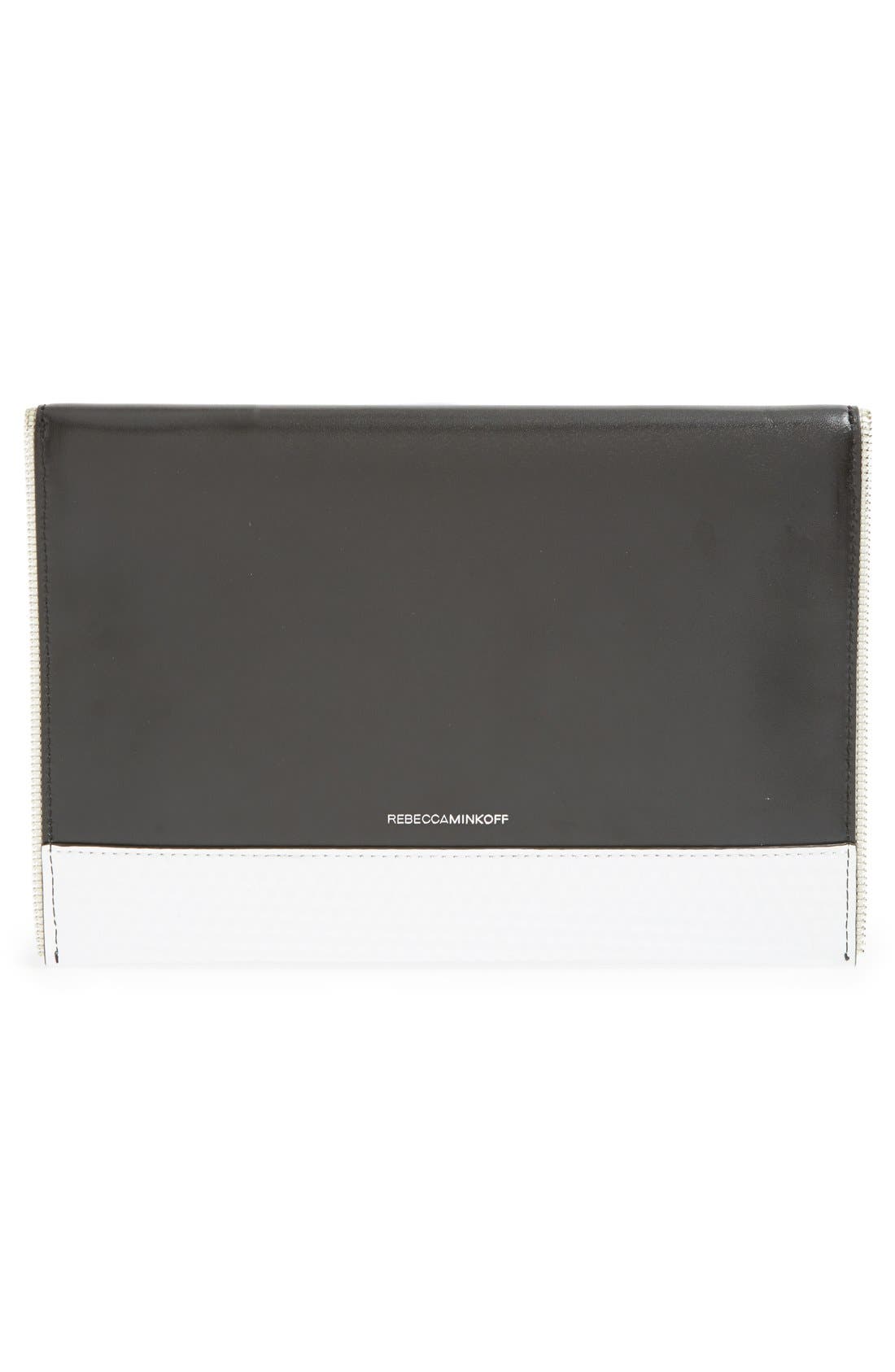 'Leo' Clutch, Alternate, color, BLACK/ WHITE