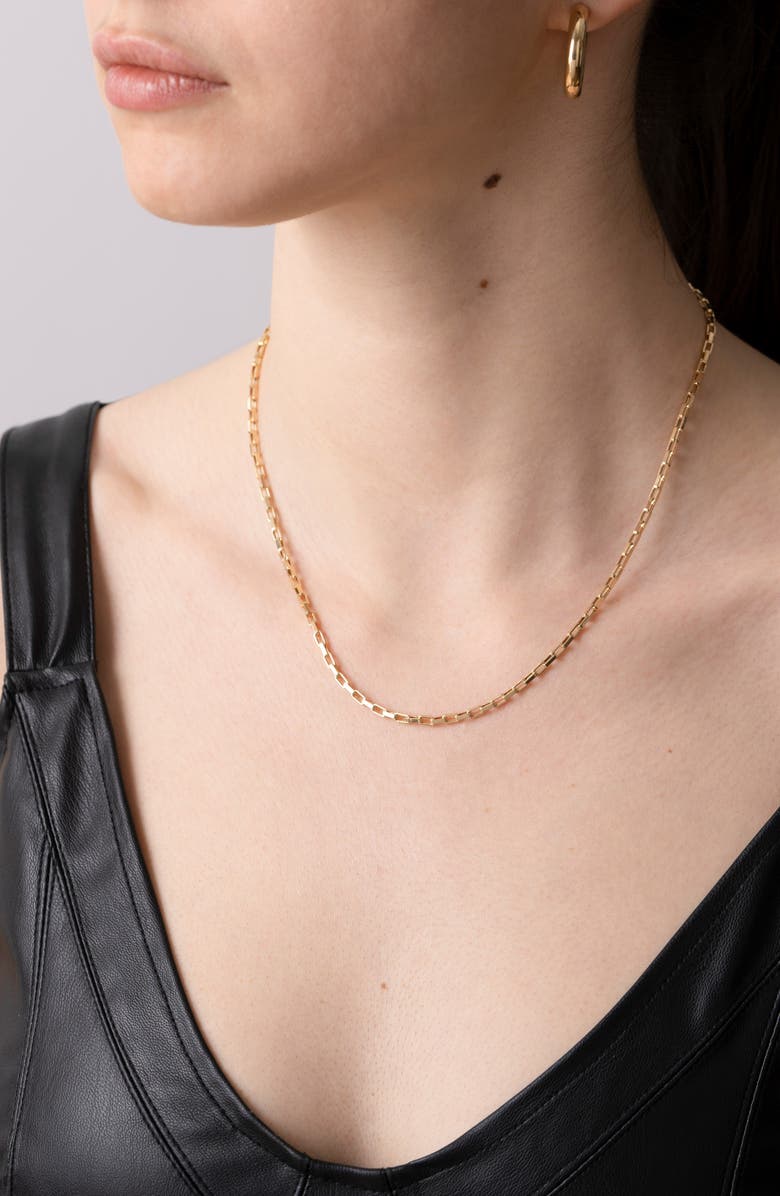 Stephanie Windsor 14K Gold Box Chain Necklace, Alternate, color, Yellow