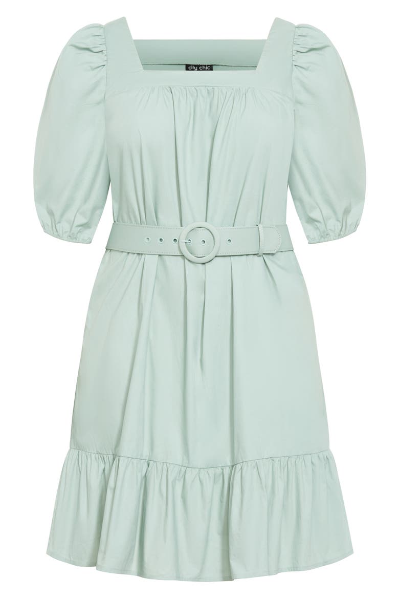 Tetia Belted Puff Sleeve Dress, Alternate, color, BLUE