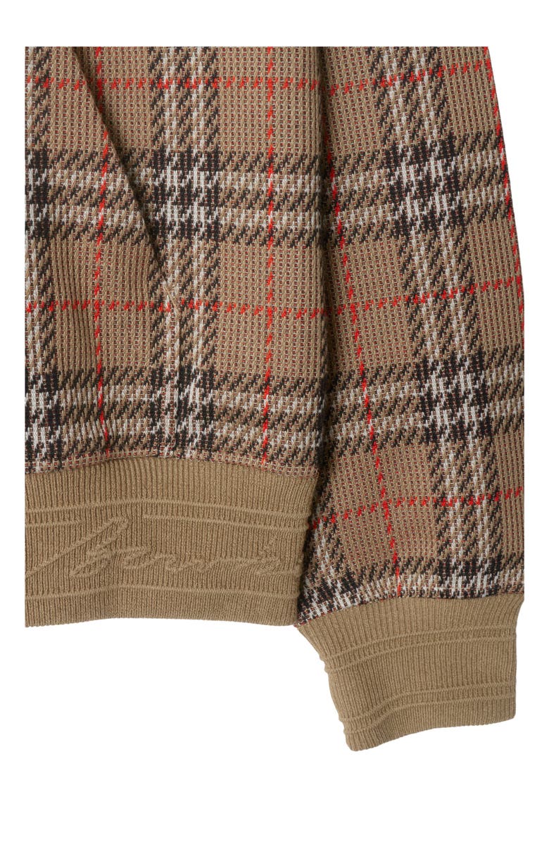 Burberry Check Cotton Blend Zip Hoodie, Alternate, color, 