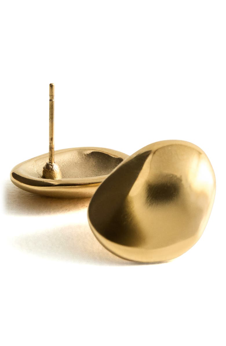 MANGO Molten Button Stud Earrings, Alternate, color, Gold