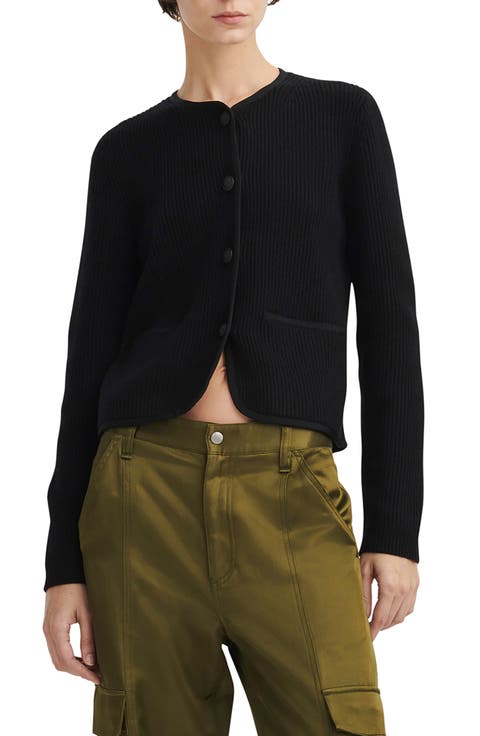 Nancy Rib Merino Wool Blend Cardigan