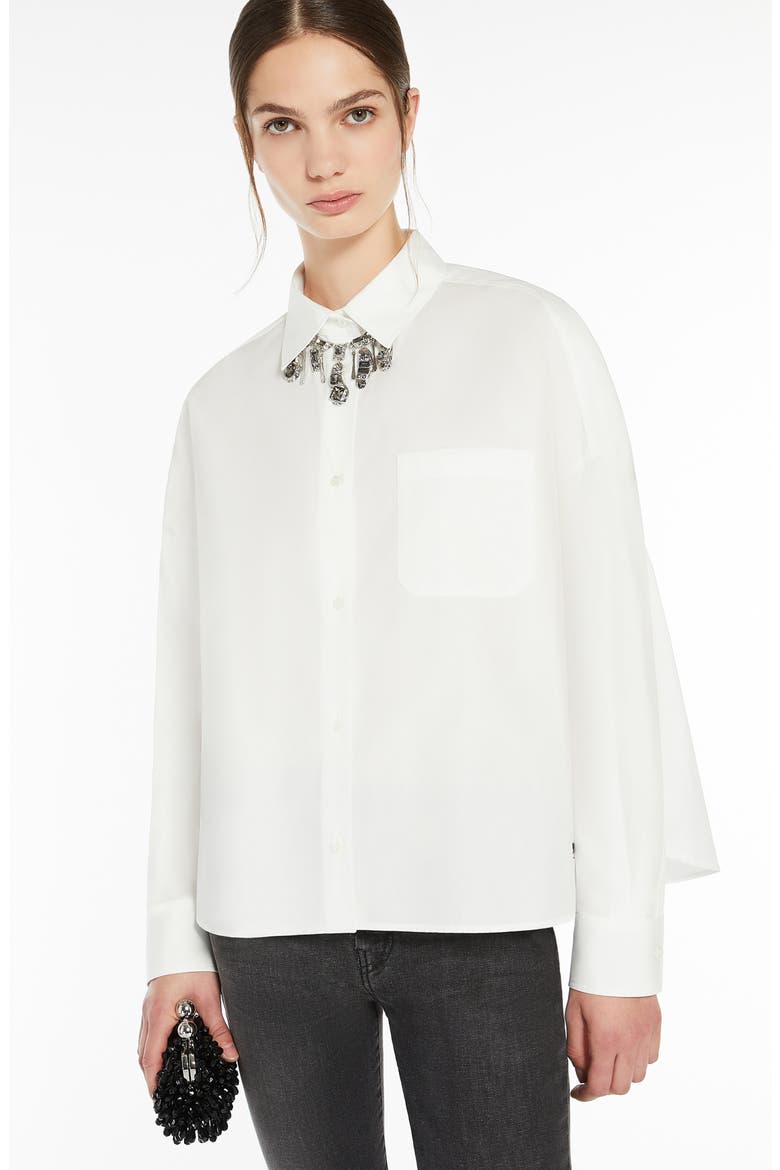 Aureo Cotton Button-Up Shirt, Alternate, color, WHITE
