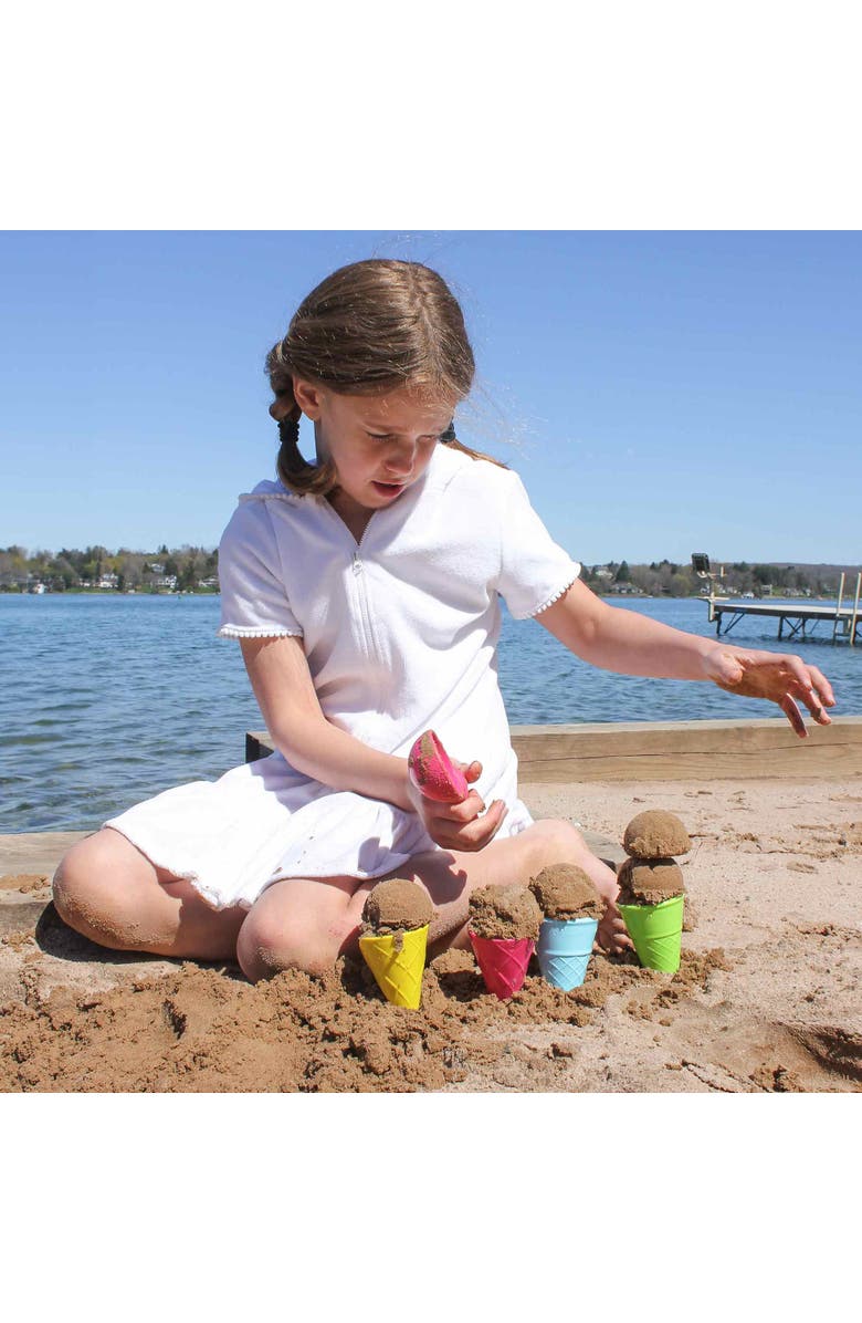SPIELSTABIL Ice Cream Duo Toddler Beach Ice Cream Toy Sand Toys with 4 Cones & Scooper, Ideal Toddler Outdoor Toys from 18 months+ Made in Germany, Alternate, color, Multi