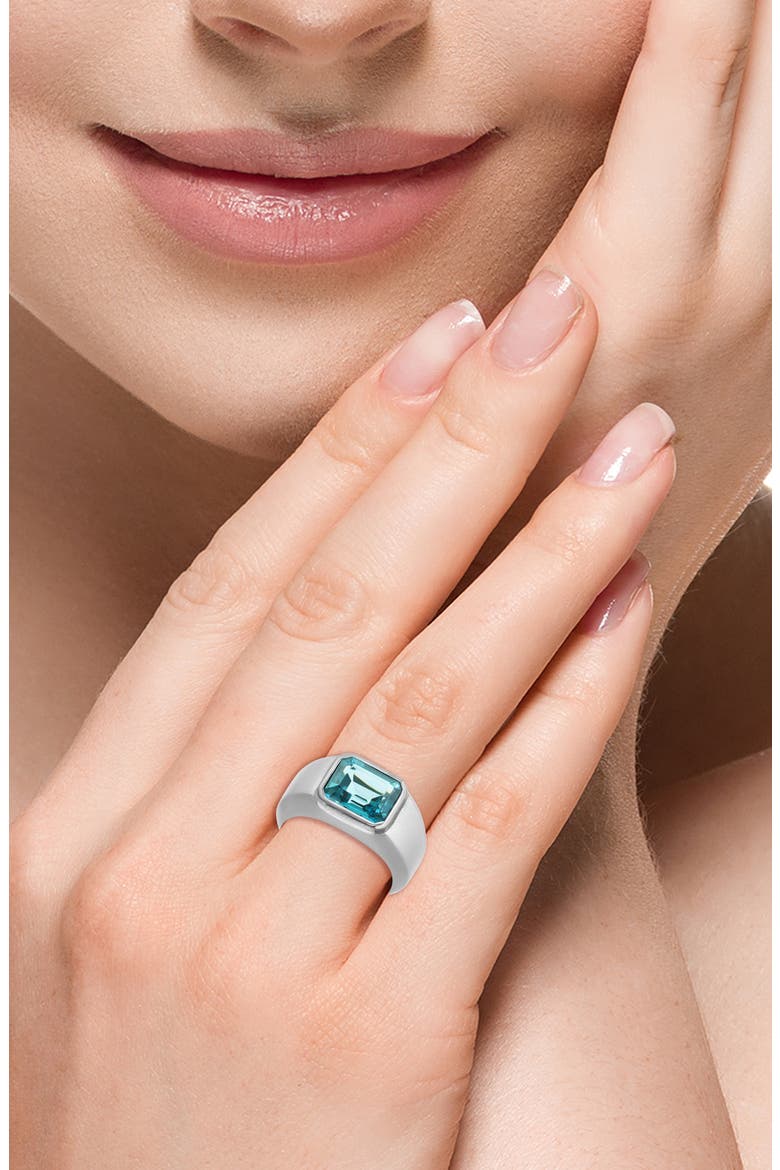 London Blue Topaz Signet Ring, Alternate, color, BLUE