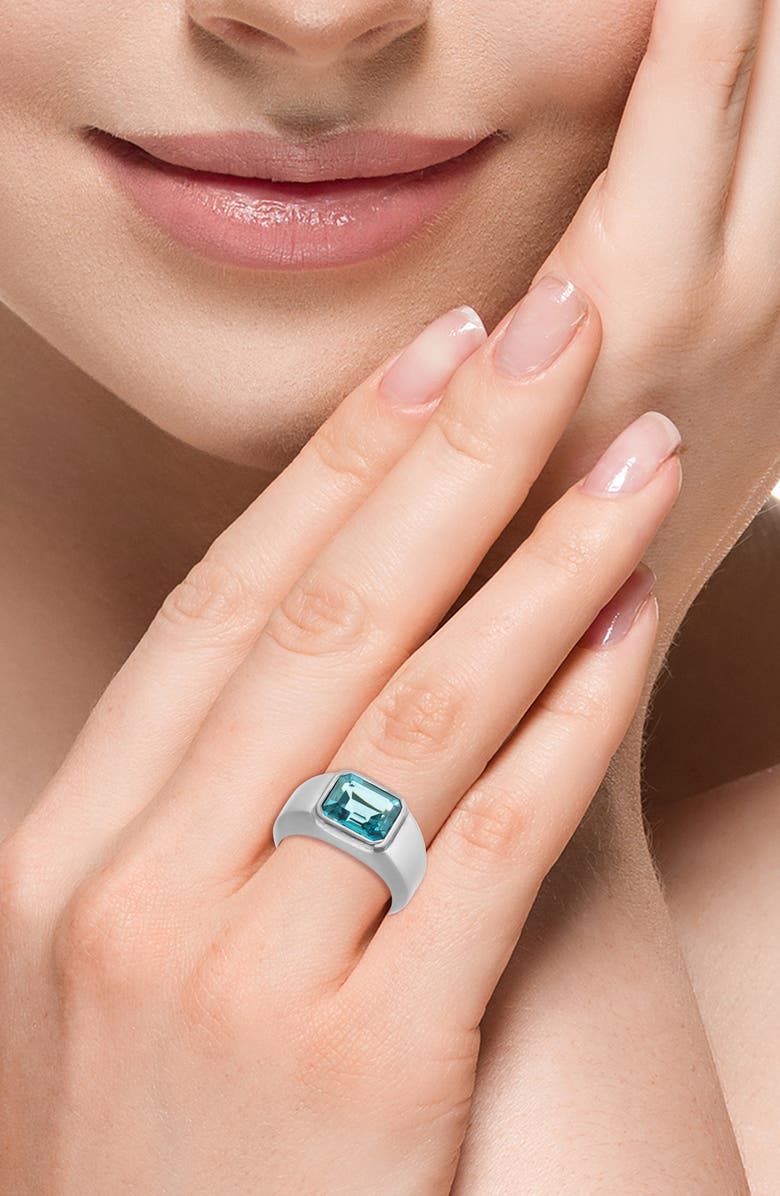 EFFY London Blue Topaz Signet Ring, Alternate, color, Blue