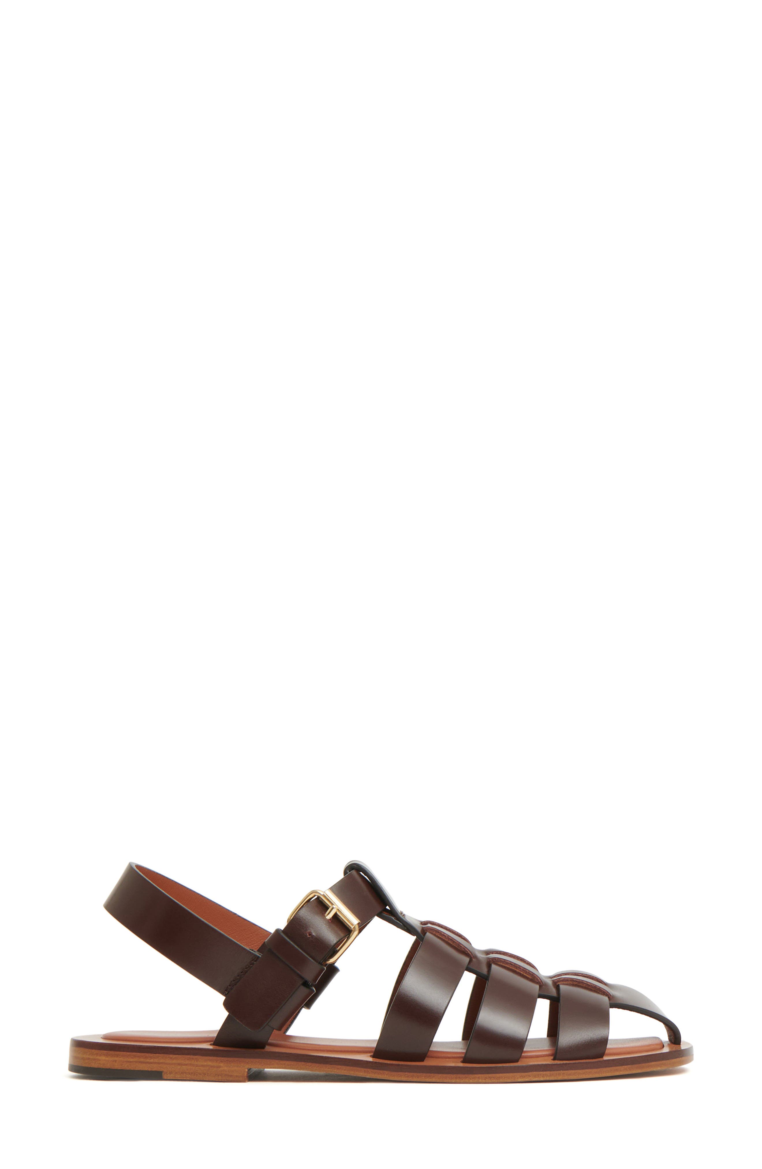 Mansur Gavriel Slingback Fisherman Sandal, Alternate, color, Chocolate