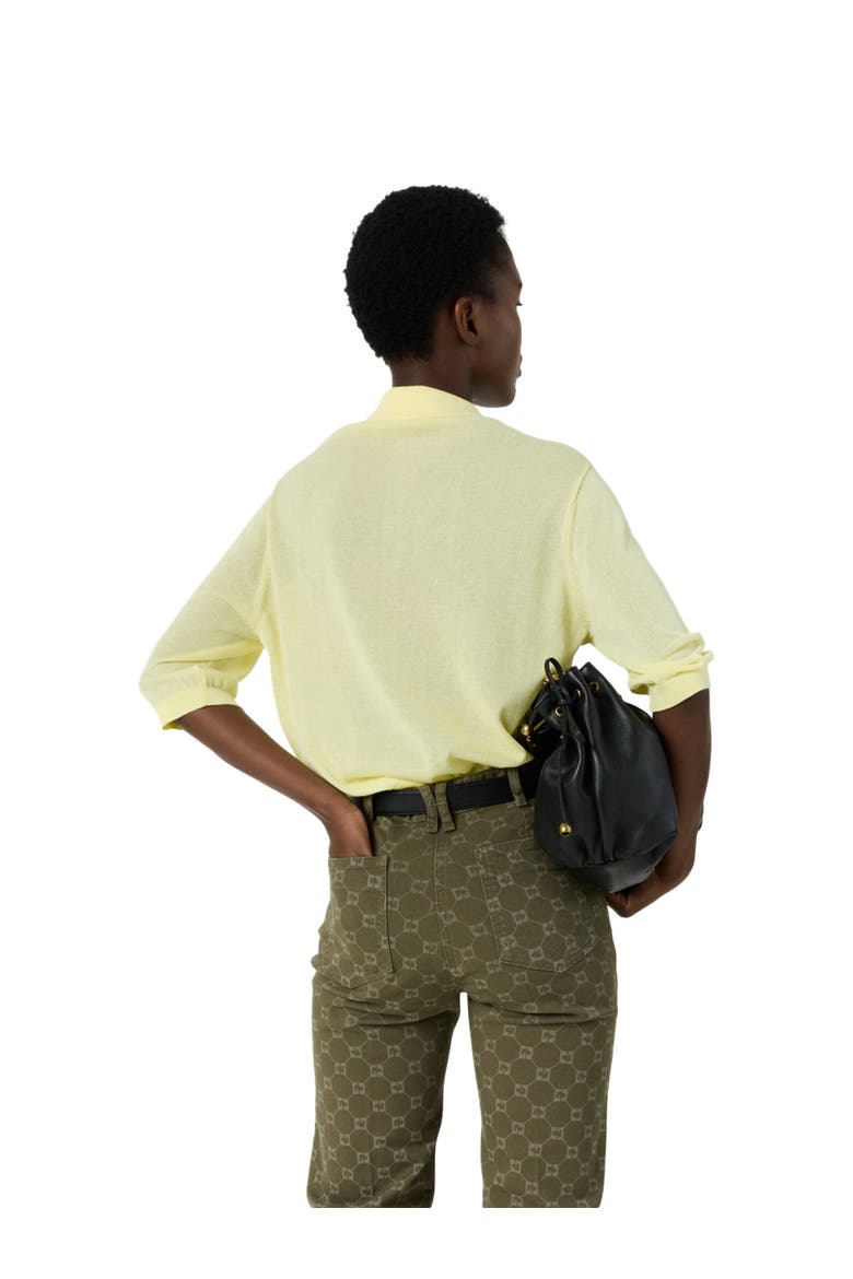 Laika Short Sleeve Knit Polo Top, Alternate, color, Yellow