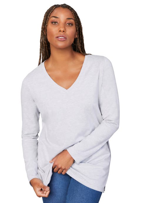 Long-Sleeve V-Neck One + Only Tunic (Plus Available)