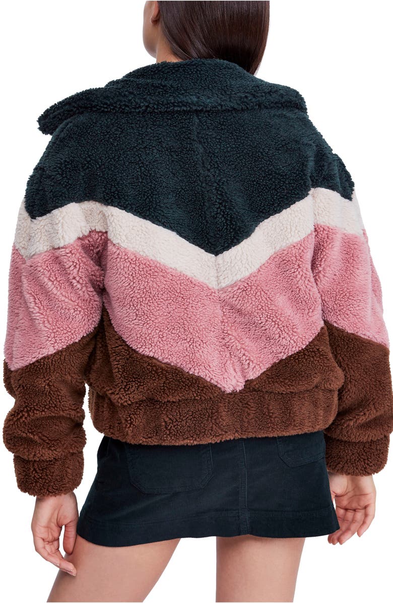 BDG Urban Outfitters Chevron Teddy Coat, Alternate, color, 