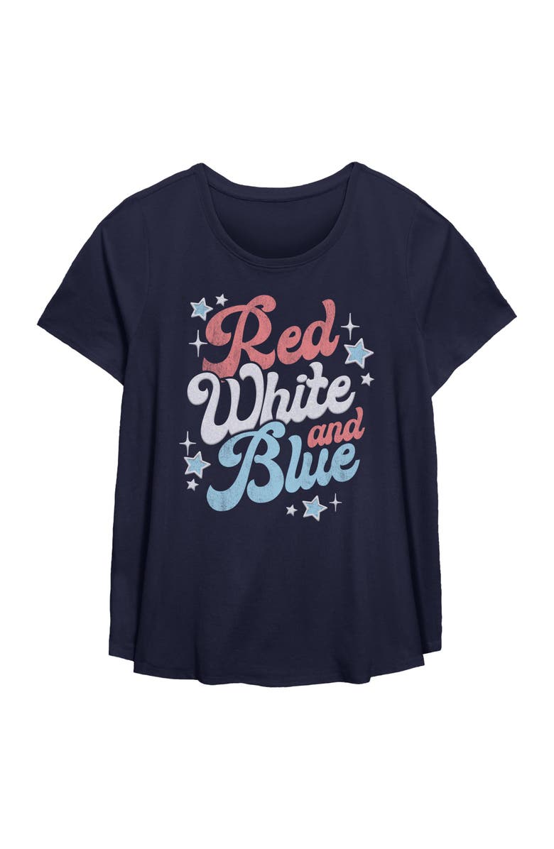 Lost Gods Women's Lost Gods Red White And Blue Quote Graphic T-Shirt, Main, color, Navy Blue