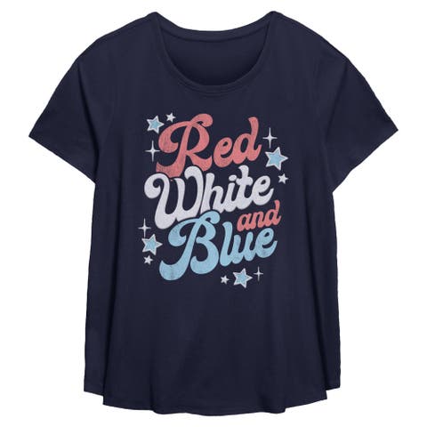 Women's Lost Gods Red White And Blue Quote  Graphic T-Shirt
