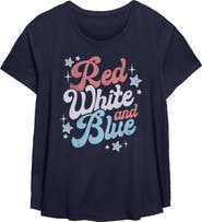Lost Gods Women's Lost Gods Red White And Blue Quote  Graphic T-Shirt