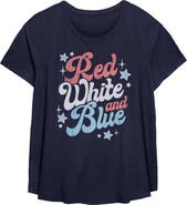 Lost Gods Women's Lost Gods Red White And Blue Quote Graphic T-Shirt