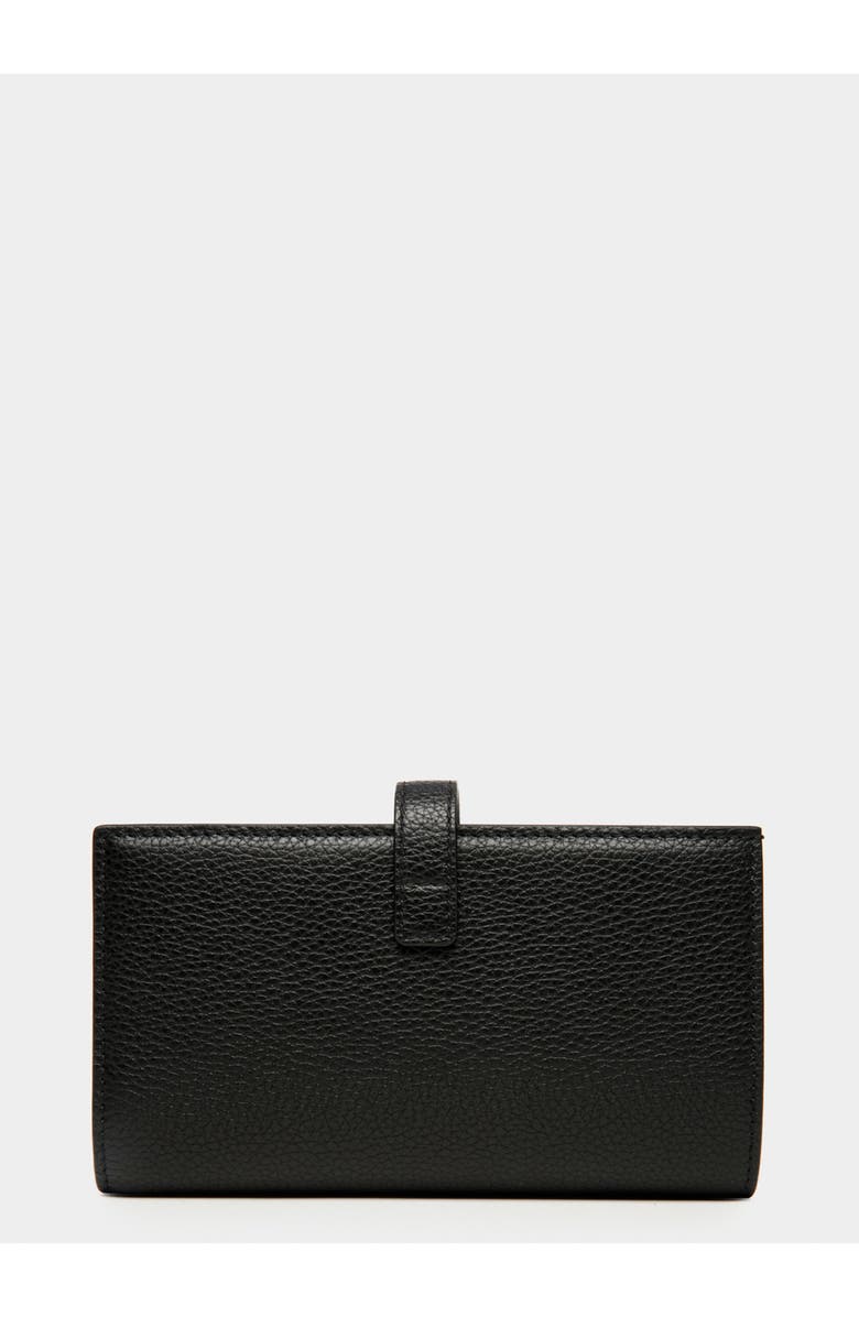 Bally Lock Me Long Wallet In Leather, Alternate, color, Black