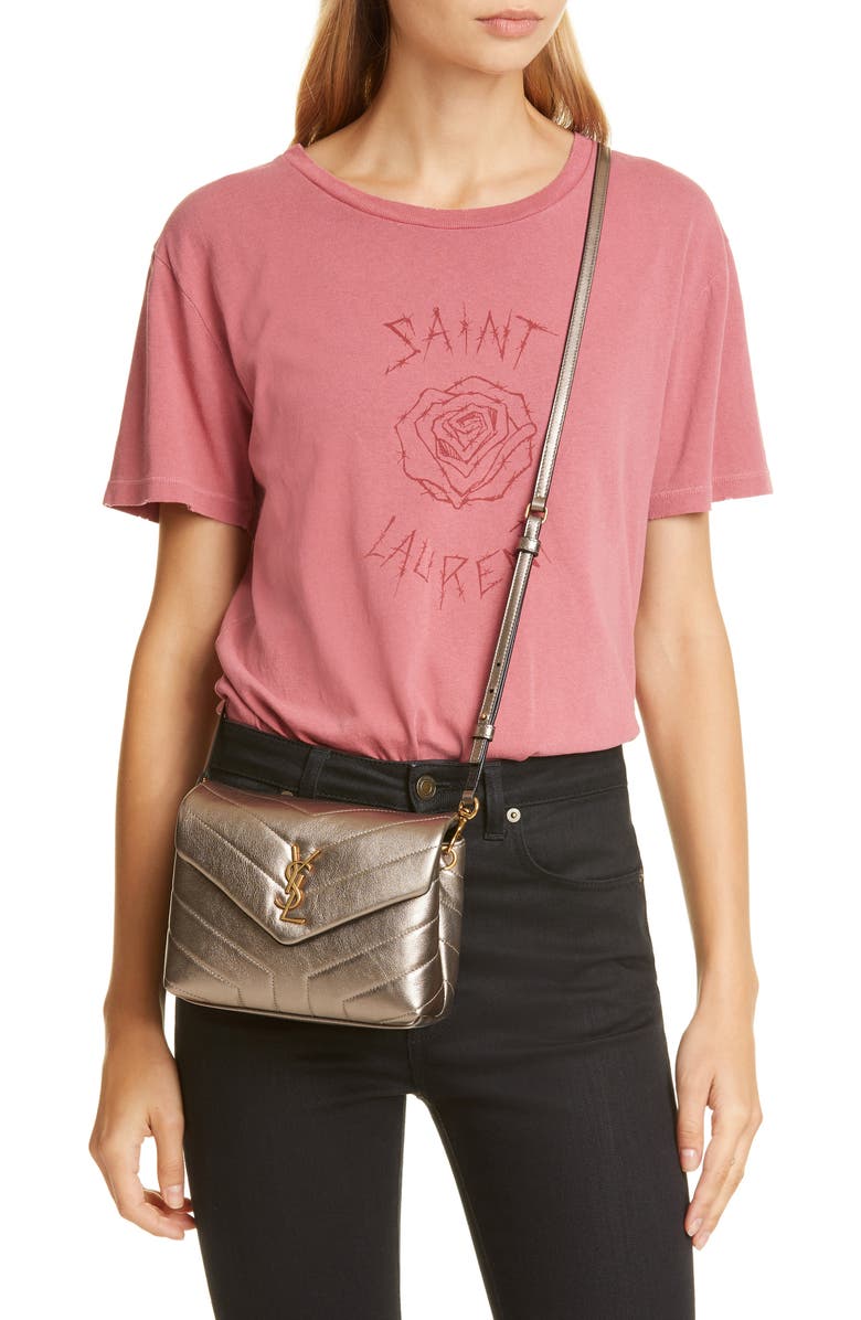 Saint Laurent Toy Loulou Matelassé Leather Crossbody Bag, Alternate, color,