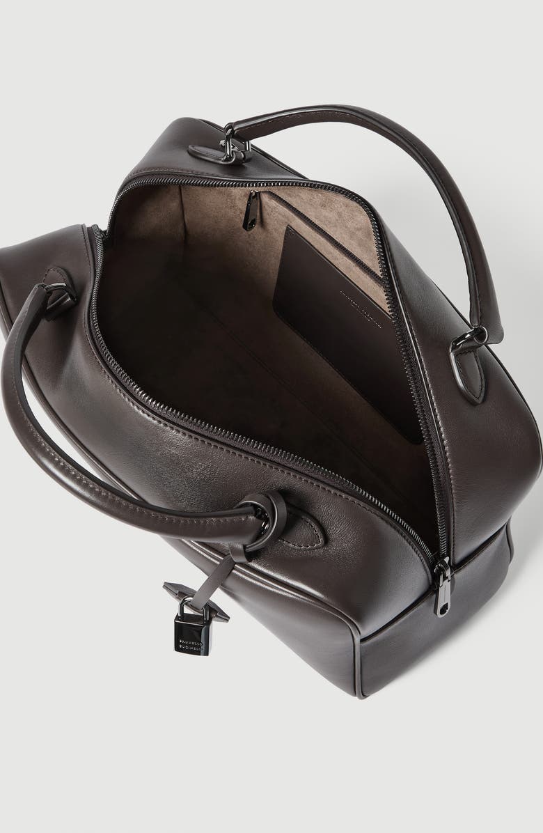 Brunello Cucinelli Nappa Boston Explorer bag, Alternate, color, Rust Brown