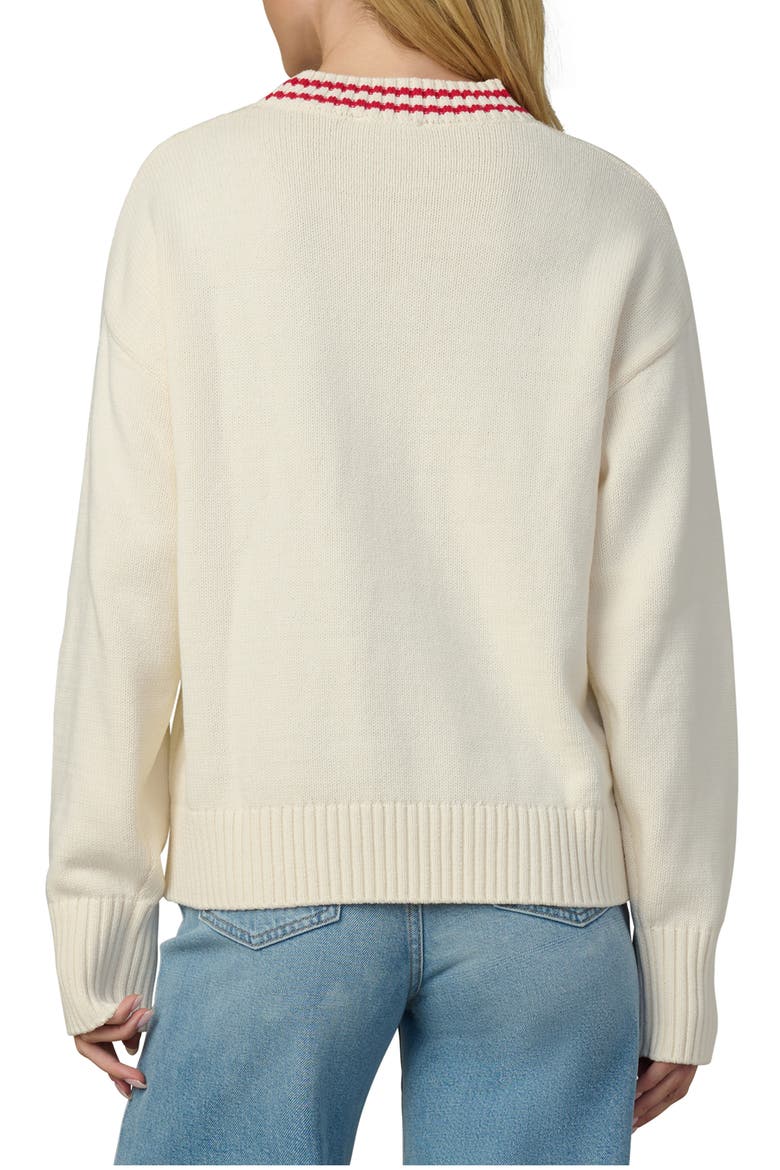 Benson Tipped Crewneck Sweater, Alternate, color, ECRU