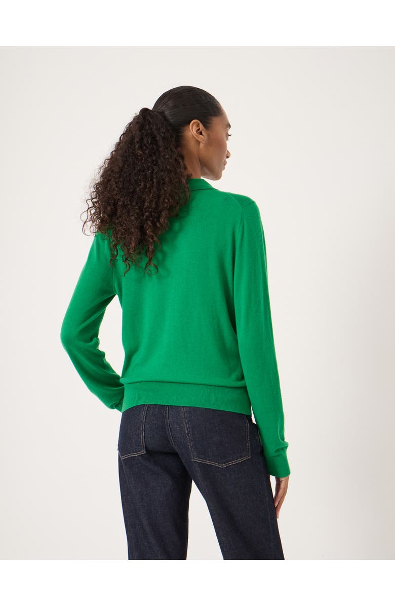 Hush Merino Long Sleeve Polo Top, Alternate, color, Bright Green