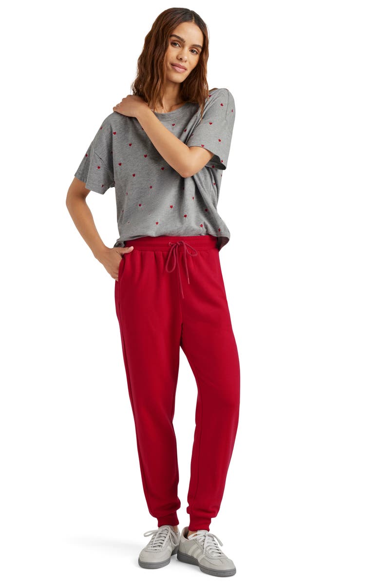 Splendid Embroidered Hearts Cotton Blend T-Shirt, Alternate, color, 