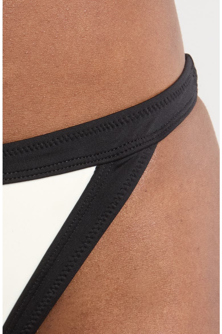 Border Contrast Trim Bikini Bottoms, Alternate, color, COCONUT