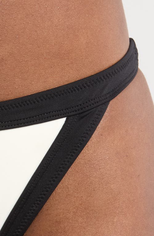 Sea Level Border Contrast Trim Bikini Bottoms In Coconut