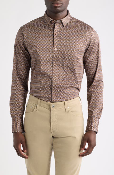 Logan Print Button-Up Shirt