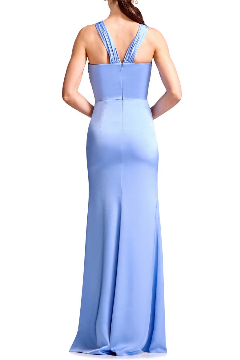 Rosalia Sleeveless Satin Gown, Alternate, color, SKY