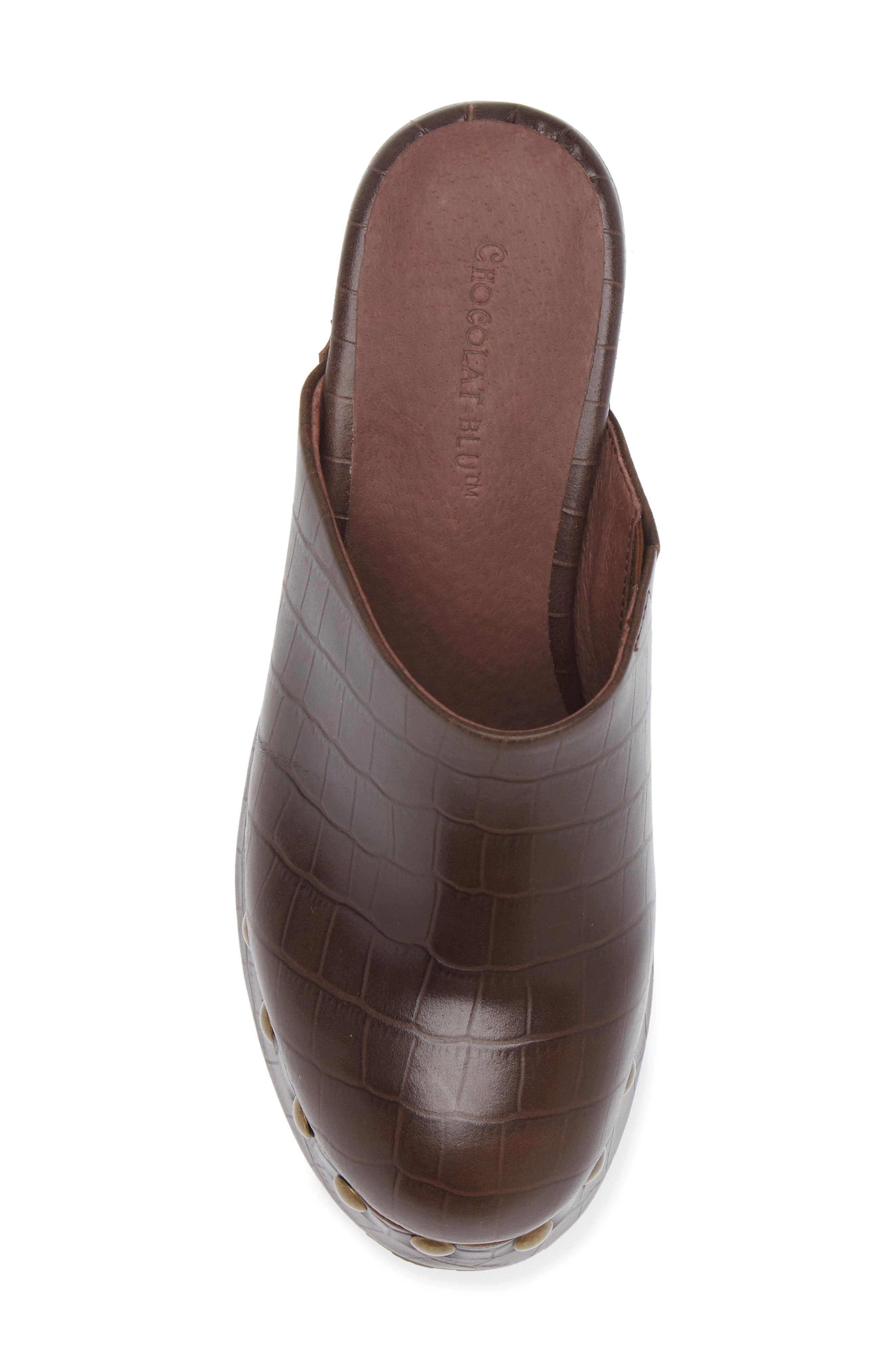 Hester Platform Clog, Alternate, color, BROWN EMBOSSED CROCODILE
